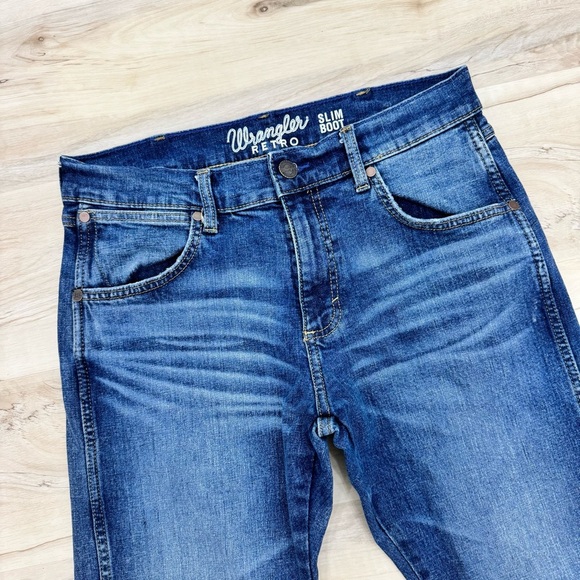 Retro Wrangler Women's Size 32” Cowboy Cut Slim Boot Leg Jeans Pants - Picture 5 of 6